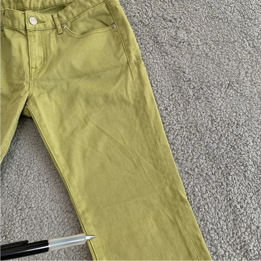 Uniqlo Jeans Women's Low Rise‎ Skinny Straight Olive Green Size 27 Inseam 28